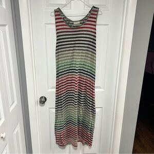 Bobbie Brooks Multicolor Striped Maxi Dress Size 2XL